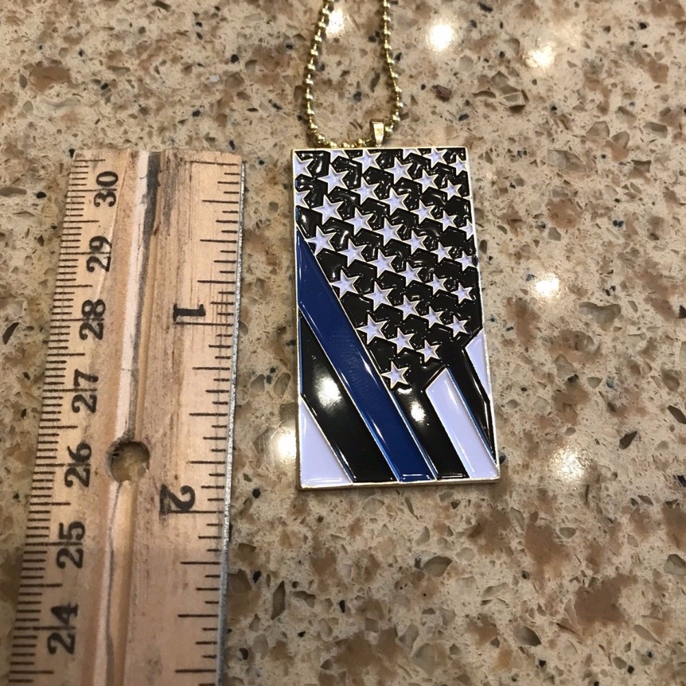 Thin Blue Line Flag Pendant Police